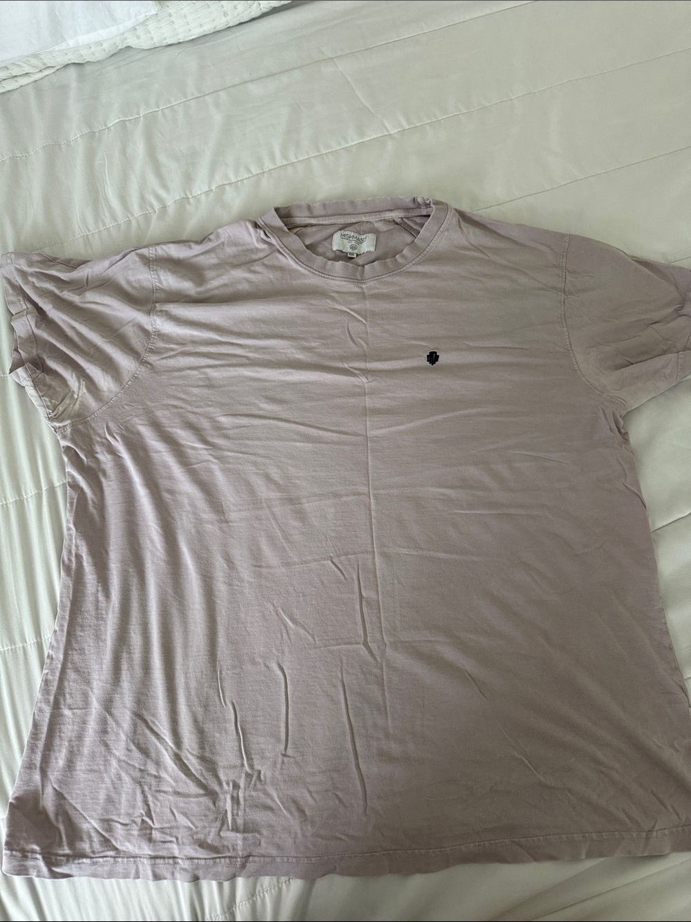 Mismash Men's Crew Tee in Light Lavender with Embroidered Chest Accent